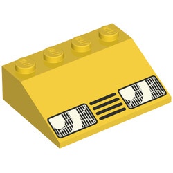 3297px23-3G Dakpan bedrukt 33 3x4 met koplampen geel gebruikt *5R000