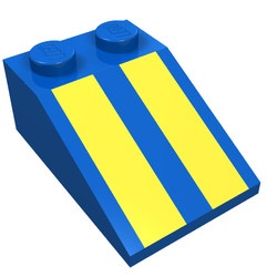3298px3-7G Dakpan bedrukt 33 3x2 met gele strepen blauw gebruikt *5R000