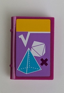 33009pb043-71G Boek met wiskunde boek (Sticker) magenta gebruikt *1E020