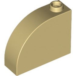 33243-2 Steen, 1x3x2 ronde top 90 graden massief crème NIEUW *1B070