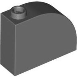 33243-85G Steen, 1x3x2 ronde top 90 graden massief grijs, donker (blauwachtig) gebruikt *1L112
