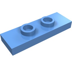 34103-42 Platte plaat 1x3 met 2 noppen blauw, midden NIEUW *1B354