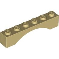 3455-2 Steen, boog 1x6x1 (niet-verhoogd zie ook 92950) crème NIEUW *1B386