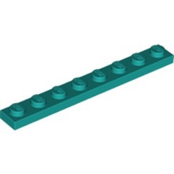 3460-39 Platte plaat 1x8 turquoise, donker NIEUW *1B177