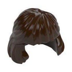 36037-120 Haar, halflang achter achter oren gekamd bruin, donker NIEUW *0L0000