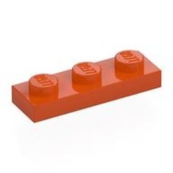 3623-167 Platte plaat 1x3 roodoranje NIEUW *1B171