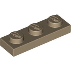 3623-69 Platte plaat 1x3 crème,donker NIEUW *1B171