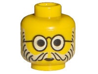 3626pa1-3 Hoofd- Ronde bril, baard en snor geel NIEUW *0B0000