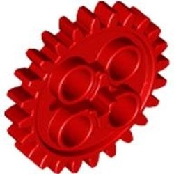 3648-5 Technic, Tandwiel 24 tanden (NIEUWE stijl met 1 asgat) rood NIEUW *0D030