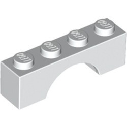 3659-1G Steen, boog 1x4x1 hoog wit gebruikt *1D051