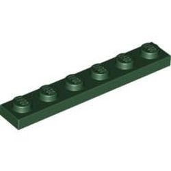 3666-80 Platte plaat 1x6 groen, donker NIEUW *1B176
