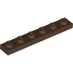 3666-8G Platte plaat 1x6 bruin (klassiek) gebruikt *1B371