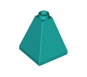 3688-39 Dakpan 75 graden 2x2x2 punt turquoise, donker NIEUW *1B163