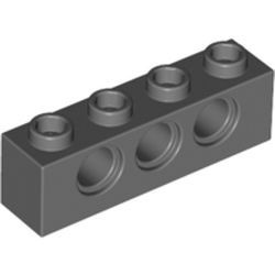 3701-85 Technic, steen 1x4 met 3 gaten grijs, donker (blauwachtig) NIEUW *