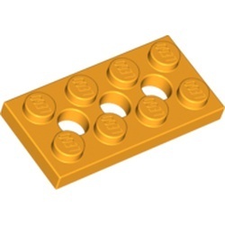 3709b-110 Technic, Plaat 2x4 met gaten oranje, lichthelder NIEUW *