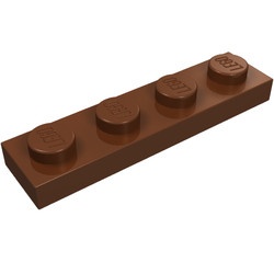 3710-88G Platte plaat 1x4 bruin, roodachtig gebruikt *1B370