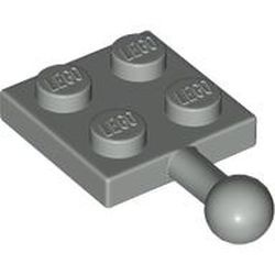 3729-9G Platte plaat 2x2 met trekhaak lichtgrijs (klassiek) gebruikt *0B009
