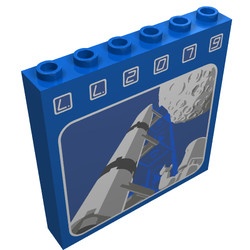 3754pb01-7G Steen 1x6x5 LL2079 Maan blauw gebruikt *0K0000