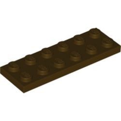 3795-120G Platte plaat 2x6 bruin, donker gebruikt *1A033