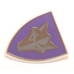 3846pb018-99G Schild driehoek met wolf motief grijs, zeer licht (blauwachtig) gebruikt *0L0000