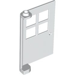 3861-1 Deur 1x4x5 met 4 raampjes- geen frame nodig wit NIEUW *1B275