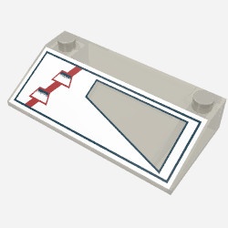 3939px2-13G Dakpan 33 graden 3x6 met ARC-170 Starfighter patroon, rechts gebruikt *5R000