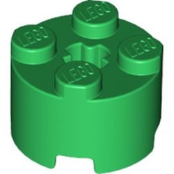 3941-6G Steen, rond 2x2 groen gebruikt *1F021
