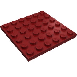 3958-59 Platte plaat 6x6 rood, donker NIEUW *5K0000