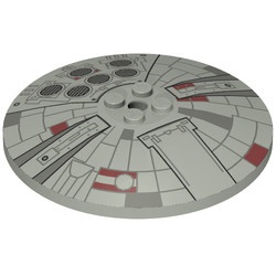 3961px1-9G Schotel 8x8 Millenium Falcon lichtgrijs (klassiek) gebruikt *1R027