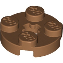 4032-150 Platte plaat 2x2 rond caramel, midden NIEUW *1B208