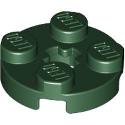 4032-80 Platte plaat 2x2 rond groen, donker NIEUW *1B208