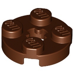 4032-88 Platte plaat 2x2 rond bruin, roodachtig NIEUW *1B209