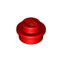 4073-5 Platte plaat 1x1 rond rood NIEUW *1B206