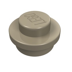 4073-69 Platte plaat 1x1 rond crème,donker NIEUW *1B208