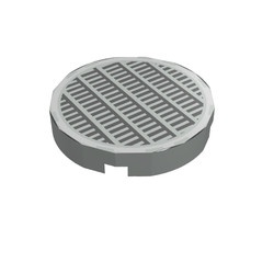 4150ps4-9 Tegel 2x2 rond SW Millennium Falcon Vent symbool lichtgrijs (klassiek) NIEUW *0K000