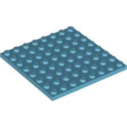 41539-156 Platte plaat 8x8 blauw, middenazuur NIEUW *1K0000