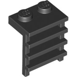 4175-11G Platte plaat 1x2 met trapje zwart gebruikt *0L0001