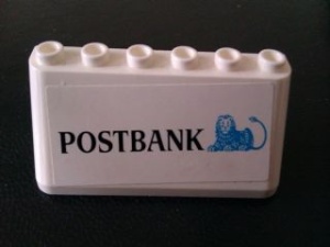 4176pb25-1G Ruit 2x6x2 POSTBANK wit gebruikt *5S077