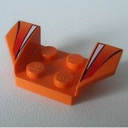 41854pb03-4G Plaat 2x4 met spatbord verhoogde vleugels met zwarte, witte en rode strepen oranje gebruikt *5S068