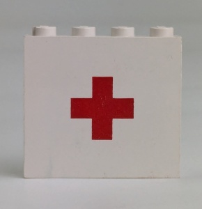 4215ap66-1G Paneel 1x4x3 rood kruis wit gebruikt *0D0000