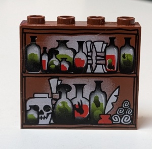 4215bpx1-88 Paneel 1x4x3 met vergif opdruk bruin, roodachtig NIEUW *0D0000