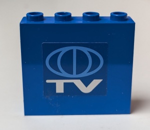 4215pb035-7G Paneel 1x4x3 TV met wereldbol blauw gebruikt *0D0000