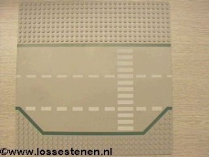 425p02-9G Wegenplaat 32x32 recht met parkeerplaats lichtgrijs (klassiek) gebruikt *3K000