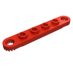 4262-5 Technic, Plaat 1x6 met gaten rood NIEUW *0D407