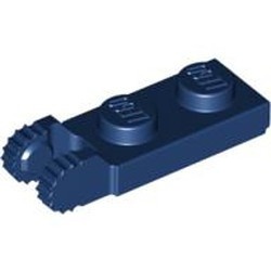 44302-63 Scharnierplaat 1x2- TWEE houders aan einde blauw, donker NIEUW *1B299