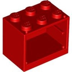 4532a-5G Kastje klein 2x3x2 DICHTE noppen (zie 4533 voor deur) rood gebruikt *5K000
