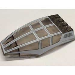 45705pb011-13 Cockpit glas 10x6x2 (gebogen- plat 4 noppen achterop) FRAME PATROON transparant zwart NIEUW *