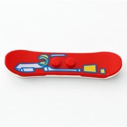 46203c01pb04-5G Snowboard witte bodem en blauwe, witte en gele vlakken rood gebruikt *1E012