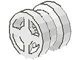 4624-1G Wiel klein (velg) 8x6mm vierkant asgat wit gebruikt *5W000