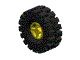 4624c03-3G Wiel klein 8x6mm vierkant asgat grote band met profiel geel gebruikt *5W000